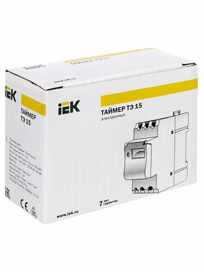 Таймер ТЭ15 цифровой 16А 230В на DIN-рейку IEK