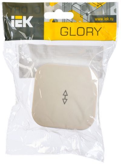 GLORY Выключатель 1-клавишный для открытой установки проходной 10А ВСп10-1-0-ХК кремовый IEK