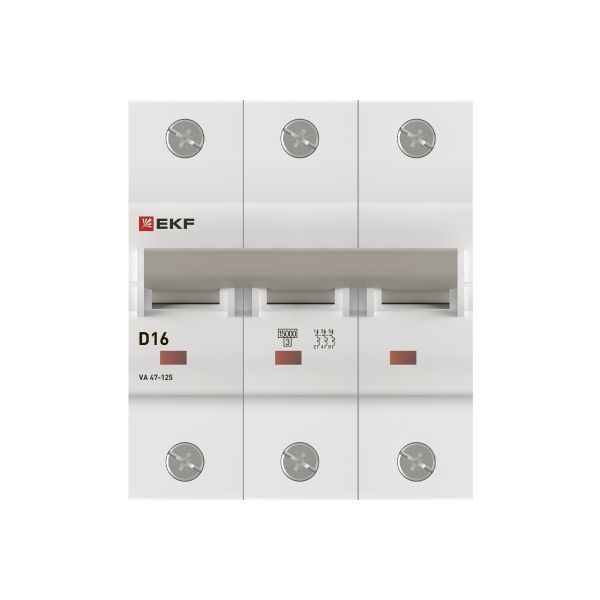 Автоматический выключатель ВА 47-125 3P 16А (D) 15кА PROXIMA EKF