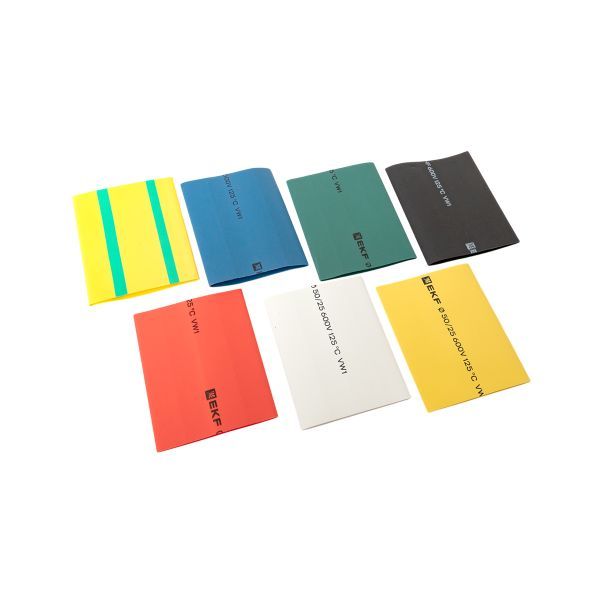 Термоусаживаемая трубка ТУТ нг 50/25 набор:7 цветов по 3шт. 100мм. EKF PROxima