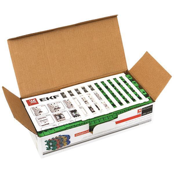 Клемма проходная винтовая JXB 2.5 мм2 зеленая EKF