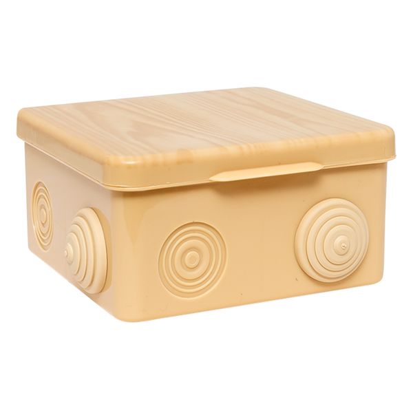 Коробка распределительная КМР-030-014 с крышкой (100x100x55), 8 мембранных вводов светлое дерево IP54 EKF PROxima