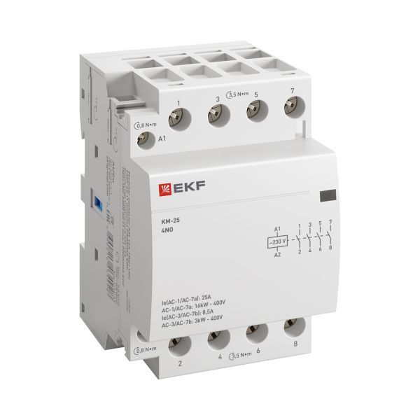 Контактор модульный КМ 25А 4NO 230В АС (3 мод.) PROXIMA EKF