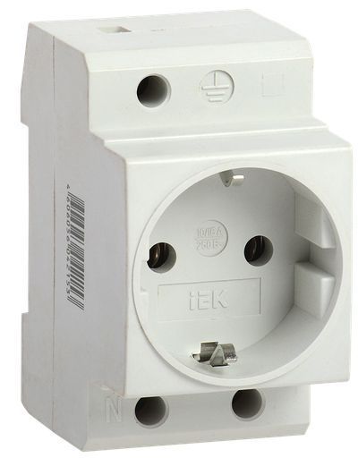 Розетка РАр10-3-ОПс заземлением на DIN-рейку IEK