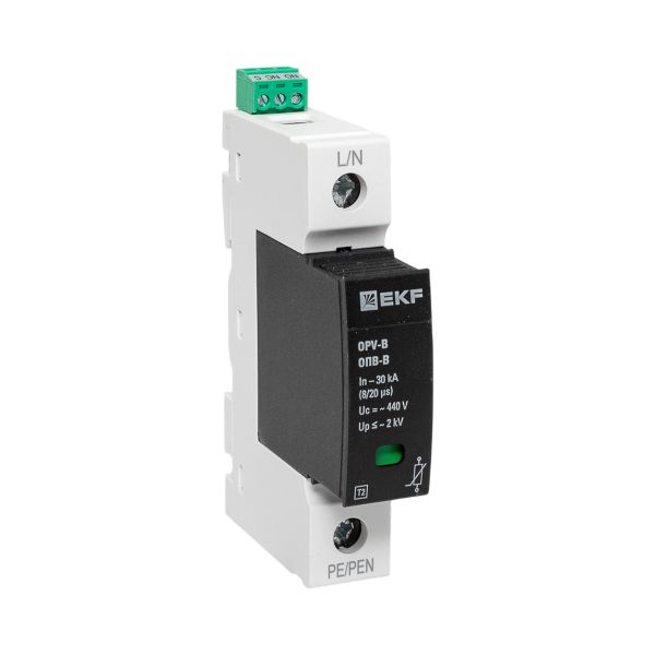 Ограничитель импульсных напряжений ОПВ-B/1P In 30кА 440В с сигн. EKF PROxima