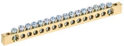 Шина PEN "земля-ноль" 6х9мм 16/2 (16групп/крепеж по краям) IEK