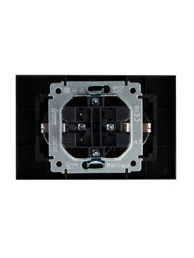 BRITE Розетка 2-местная с заземлением с защитными шторками 16А в сборе РСш12-3-БрТБ темная бронза IEK