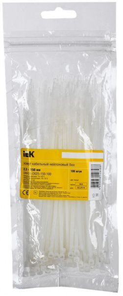 Хомут 2,5х150мм нейлон (100шт) IEK
