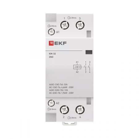 Контактор модульный КМ 32А 2NO 230В АС (2 мод.) PROXIMA EKF