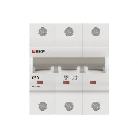 Автоматический выключатель ВА 47-125 3P 50А (C) 15кА PROXIMA EKF