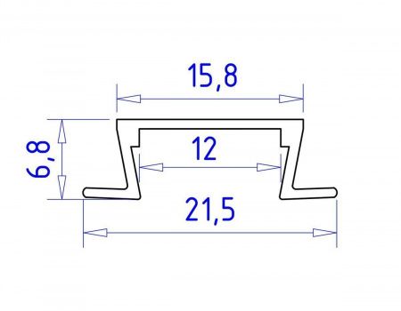 Встраиваемый профиль с рассеивателем Ambrella Illumination GP1001WH