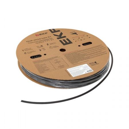 Термоусаживаемая трубка ТУТ нг 6/3 черная рулон EKF PROxima