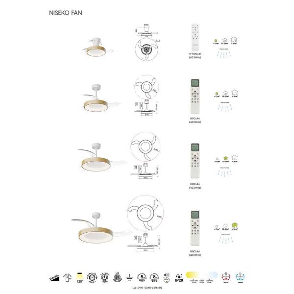 Люстра-вентилятор Mantra NISEKO FAN XS 9090