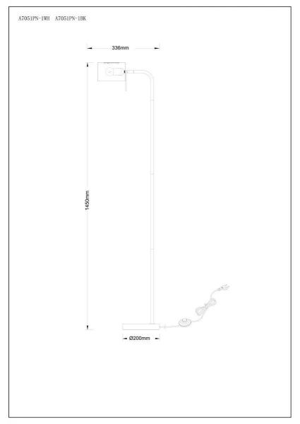 Торшер Arte Lamp SebastianA7051PN-1WH