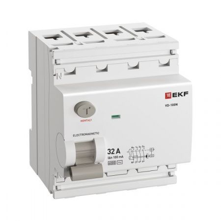 Выключатель дифференциального тока 4п 32А 100мА тип AC 6кА ВД-100N электромех. PROxima EKF E1046M321