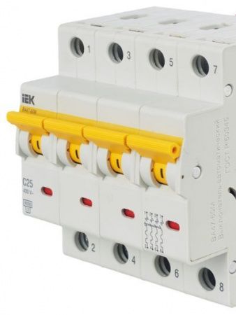 KARAT Автоматический выключатель ВА47-60M 4P C 25А 6кА IEK