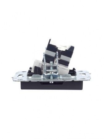 BRITE Розетка двойная RJ11+RJ45 кат.5E РК/Т12-БрГ графит IEK