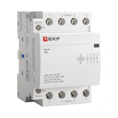 Контактор модульный КМ 25А 4NO 230В АС (3 мод.) PROXIMA EKF